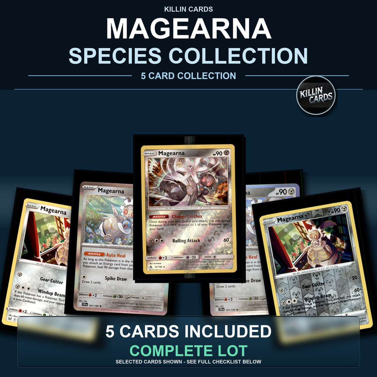 Pokemon TCG Magearna Species Collection 5 Different Cards