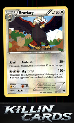 Braviary 93/114 Pokemon Uncommon XY - Steam Siege Card NM