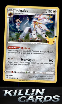 Solgaleo 021/025 Pokemon Holo Rare Celebrations Card NM