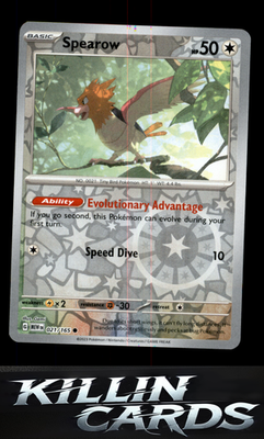 Reverse Holofoil Spearow 021/165 Pokemon Common SV: Scarlet & Violet 151 Card NM