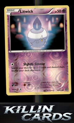 Reverse Holofoil Litwick 48/114 Pokemon Common XY - Steam Siege Card NM