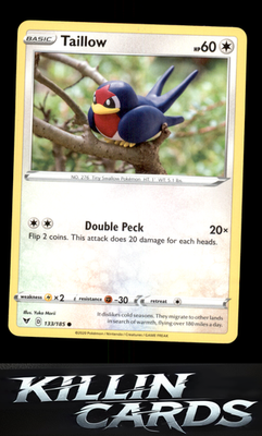 Taillow 133/185 Pokemon Common SWSH04: Vivid Voltage Card NM