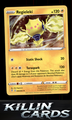 Regieleki 060/203 Pokemon Holo Rare SWSH07: Evolving Skies Card NM