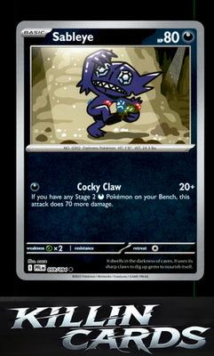 Reverse Holofoil Sableye 059/094 Pokemon Common ME02: Phantasmal Flames Card NM