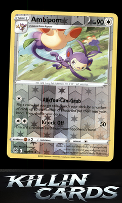 Reverse Holofoil Ambipom 145/196 Pokemon Uncommon SWSH11: Lost Origin Card NM