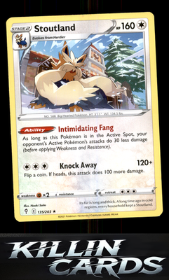 Stoutland 135/203 Pokemon Rare SWSH07: Evolving Skies Card NM