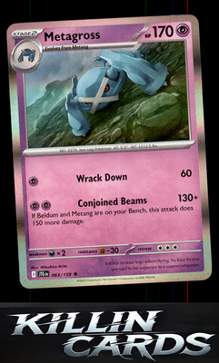 Metagross 063/159 Pokemon Rare SV09: Journey Together Card NM