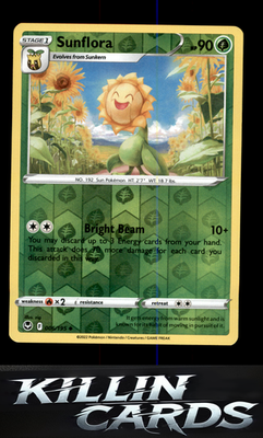 Reverse Holofoil Sunflora 006/195 Pokemon Uncommon SWSH12: Silver Tempest Card N