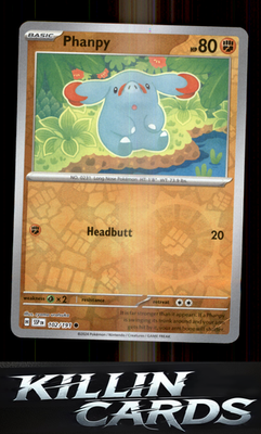 Reverse Holofoil Phanpy - 102/191 102/191 Pokemon Common SV08: Surging Sparks Ca
