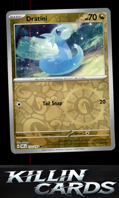 Reverse Holofoil Dratini 157/197 Pokemon Common SV03: Obsidian Flames Card NM