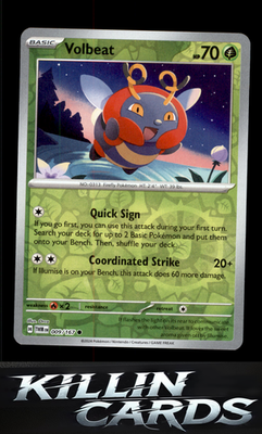 Reverse Holofoil Volbeat 009/167 Pokemon Common SV06: Twilight Masquerade Card N