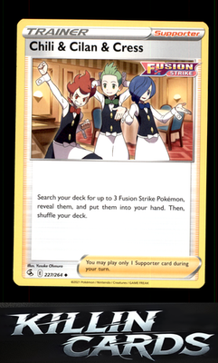 Chili & Cilan & Cress 227/264 Pokemon Uncommon SWSH08: Fusion Strike Card NM