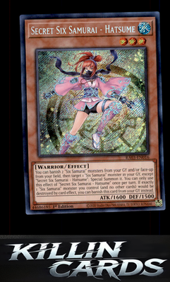 1st Edition Secret Six Samurai - Hatsume (Platinum Secret Rare) RA03-EN016 YuGiO