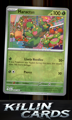 Reverse Holofoil Maractus 008/086 Pokemon Common SV: Black Bolt Card NM