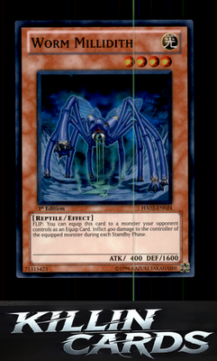 1st Edition Worm Millidith HA02-EN024 YuGiOh Super Rare Hidden Arsenal 2 Card NM