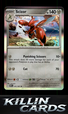 Scizor 141/197 Pokemon Rare SV03: Obsidian Flames Card NM