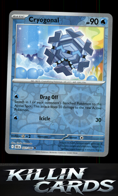 Reverse Holofoil Cryogonal 027/086 Pokemon Uncommon SV: Black Bolt Card NM