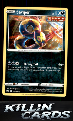 Seviper 102/198 Pokemon Rare SWSH06: Chilling Reign Card NM