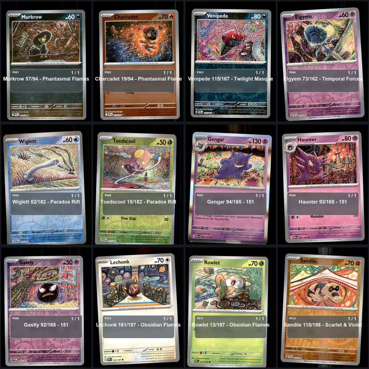 Pokemon TCG Tomokazu Komiya Artist Collection 49 Cards Lot
