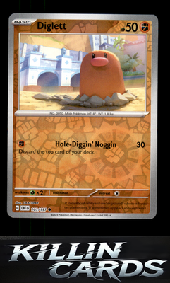 Reverse Holofoil Diglett 103/197 Pokemon Common SV03: Obsidian Flames Card NM