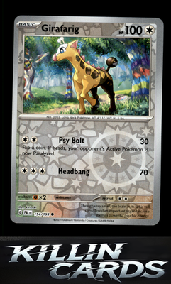 Reverse Holofoil Girafarig 154/193 Pokemon Common SV02: Paldea Evolved Card NM