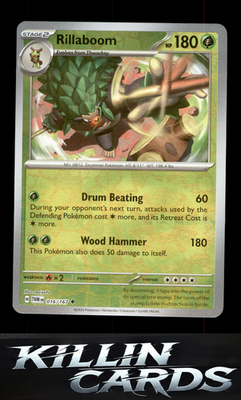 Reverse Holofoil Rillaboom 016/167 Pokemon Uncommon SV06: Twilight Masquerade Ca