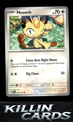 Meowth 052/165 Pokemon Common SV: Scarlet & Violet 151 Card NM
