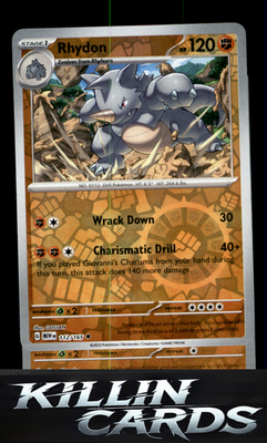 Reverse Holofoil Rhydon 112/165 Pokemon Uncommon SV: Scarlet & Violet 151 Card N