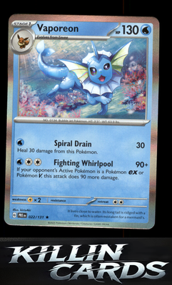 Vaporeon 022/131 Pokemon Rare SV: Prismatic Evolutions Card NM