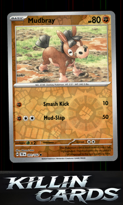 Reverse Holofoil Mudbray 091/162 Pokemon Common SV05: Temporal Forces Card NM