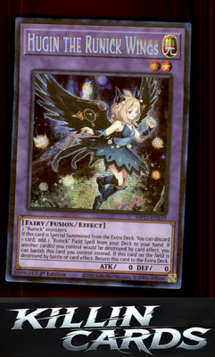 1st Edition Hugin the Runick Wings MP23-EN249 YuGiOh Prismatic Secret Rare 25th