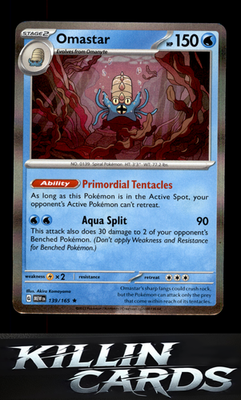 Omastar 139/165 Pokemon Rare SV: Scarlet & Violet 151 Card NM