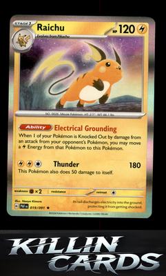 Raichu - 019/091 019/091 Pokemon Rare SV: Paldean Fates Card NM