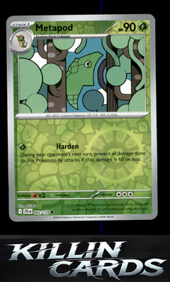 Reverse Holofoil Metapod 002/159 Pokemon Common SV09: Journey Together Card NM