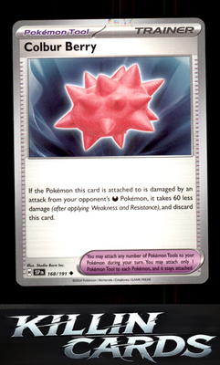 Colbur Berry 168/191 Pokemon Uncommon SV08: Surging Sparks Card NM
