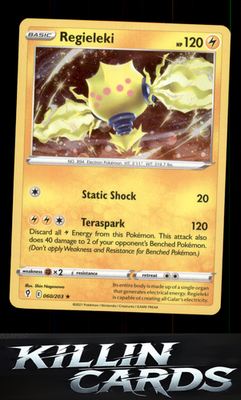 Regieleki 060/203 Pokemon Holo Rare SWSH07: Evolving Skies Card NM