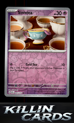 Reverse Holofoil Sinistea 097/197 Pokemon Common SV03: Obsidian Flames Card NM