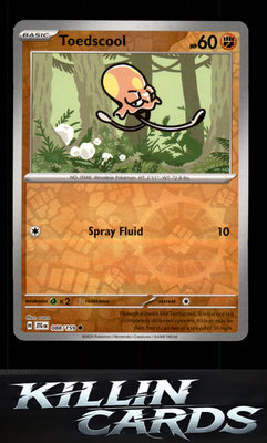 Reverse Holofoil Toedscool 088/159 Pokemon Common SV09: Journey Together Card NM
