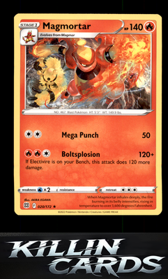 Magmortar 020/172 Pokemon Rare SWSH09: Brilliant Stars Card NM