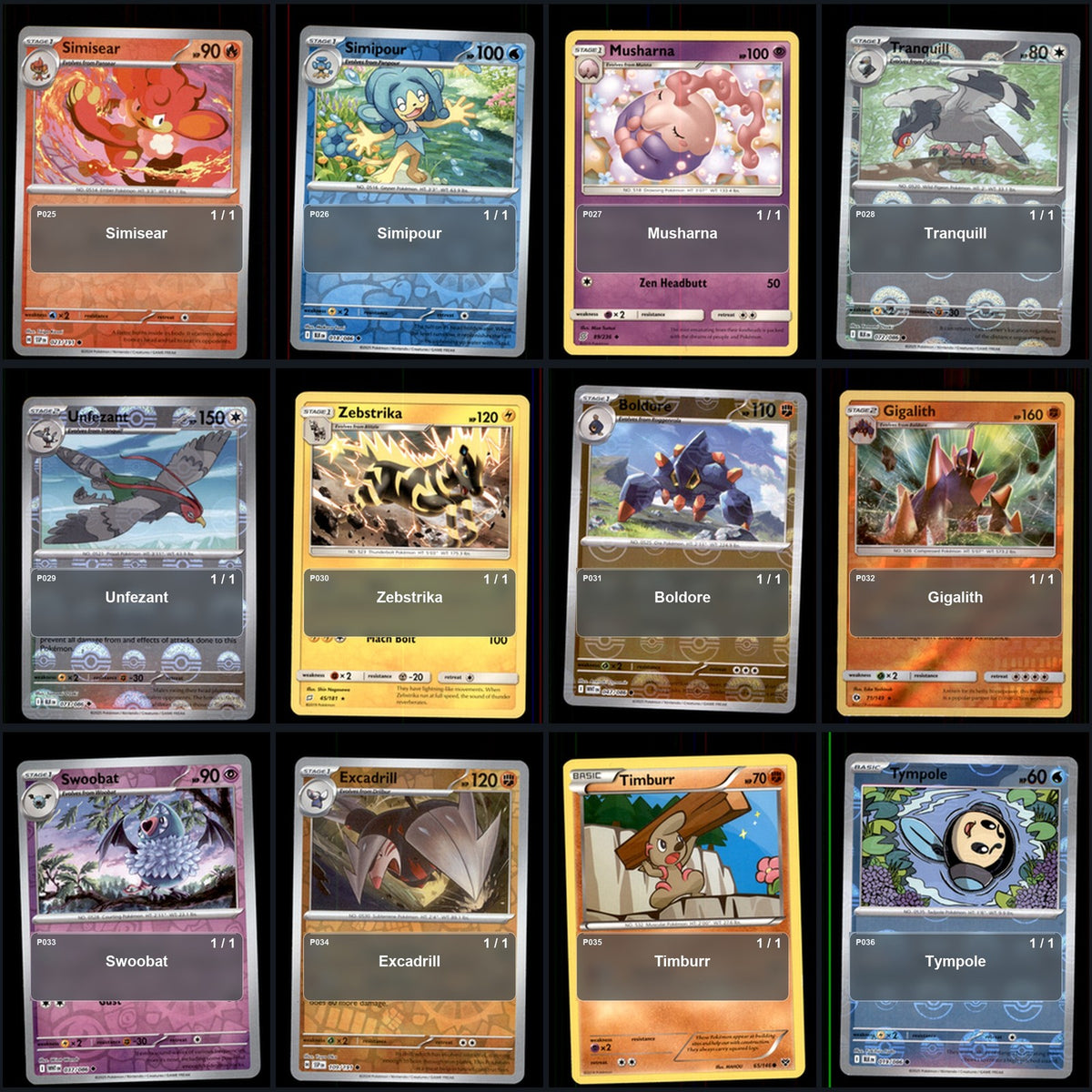 Pokemon TCG Generation 5 Unova Pokemon Pokedex Set 156 Cards Collection