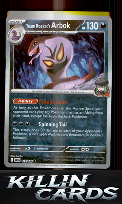 Reverse Holofoil Team Rocket's Arbok 113/182 Pokemon Uncommon SV10: Destined Riv