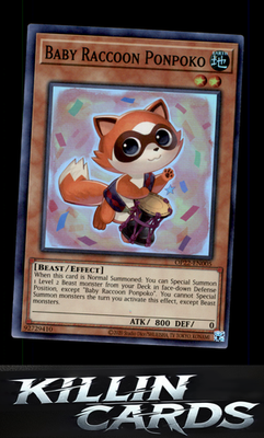 Baby Raccoon Ponpoko OP22-EN005 YuGiOh Super Rare OTS Tournament Pack 22 Card NM