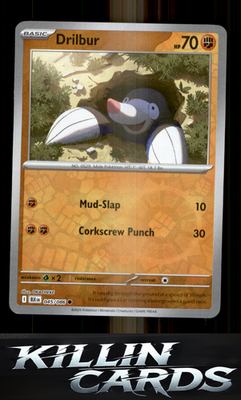 Reverse Holofoil Drilbur 045/086 Pokemon Common SV: Black Bolt Card NM
