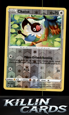 Reverse Holofoil Chatot 139/185 Pokemon Common SWSH04: Vivid Voltage Card NM