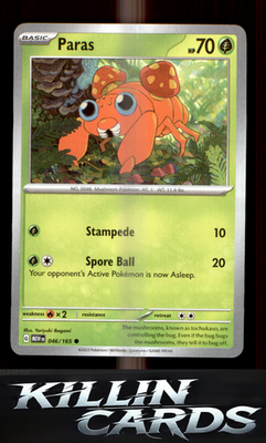 Paras 046/165 Pokemon Common SV: Scarlet & Violet 151 Card NM