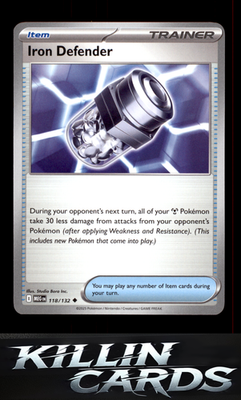 Iron Defender 118/132 Pokemon Uncommon ME01: Mega Evolution Card NM