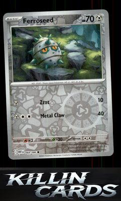 Reverse Holofoil Ferroseed 068/086 Pokemon Common SV: White Flare Card NM