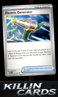 Electric Generator 079/091 Pokemon Uncommon SV: Paldean Fates Card NM