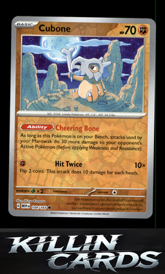 Reverse Holofoil Cubone 104/165 Pokemon Common SV: Scarlet & Violet 151 Card NM