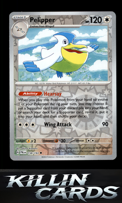 Reverse Holofoil Pelipper 159/193 Pokemon Uncommon SV02: Paldea Evolved Card NM